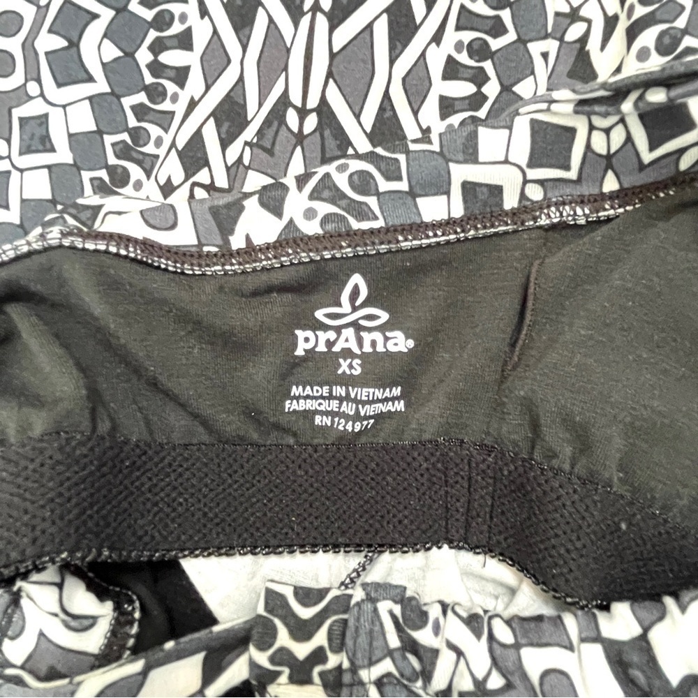 prAna Quinn Printed Halter Athleisure Dress Built-In Bra Black & Grey XS - Picture 7 of 10